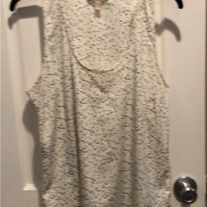 Banana Republic Factory Cream Tank with Navy Speckle